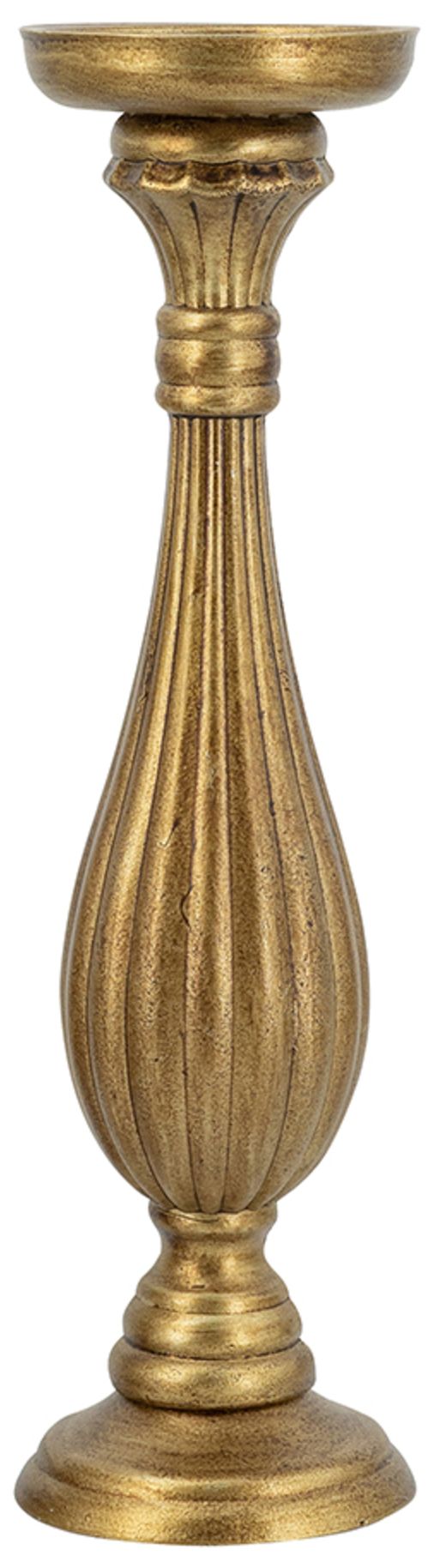 Image 2 Ornate Wooden Candle Holder with Antique Gold Finish - 16" - Gold more views