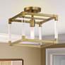 1_Oro District 11" Wide Soft Brass Rectangular Ceiling Light