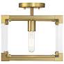 5_Oro District 11" Wide Soft Brass Rectangular Ceiling Light more views