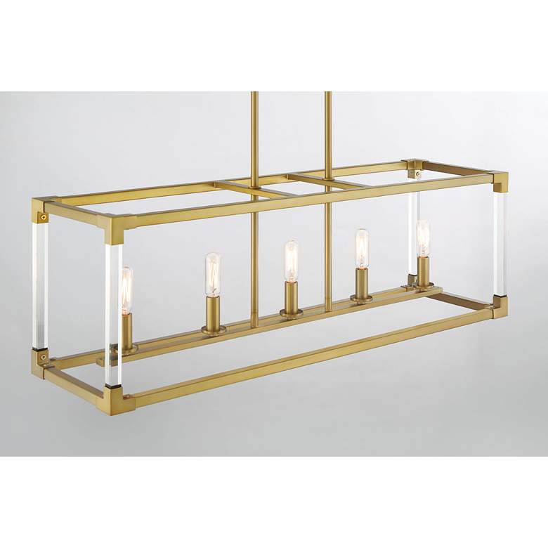 Image 4 Oro District 32" Wide Soft Brass 5-Light Island Chandelier more views