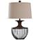 Orono Bronze - Transitional Design Table Lamp In Pewter & Dark Amber