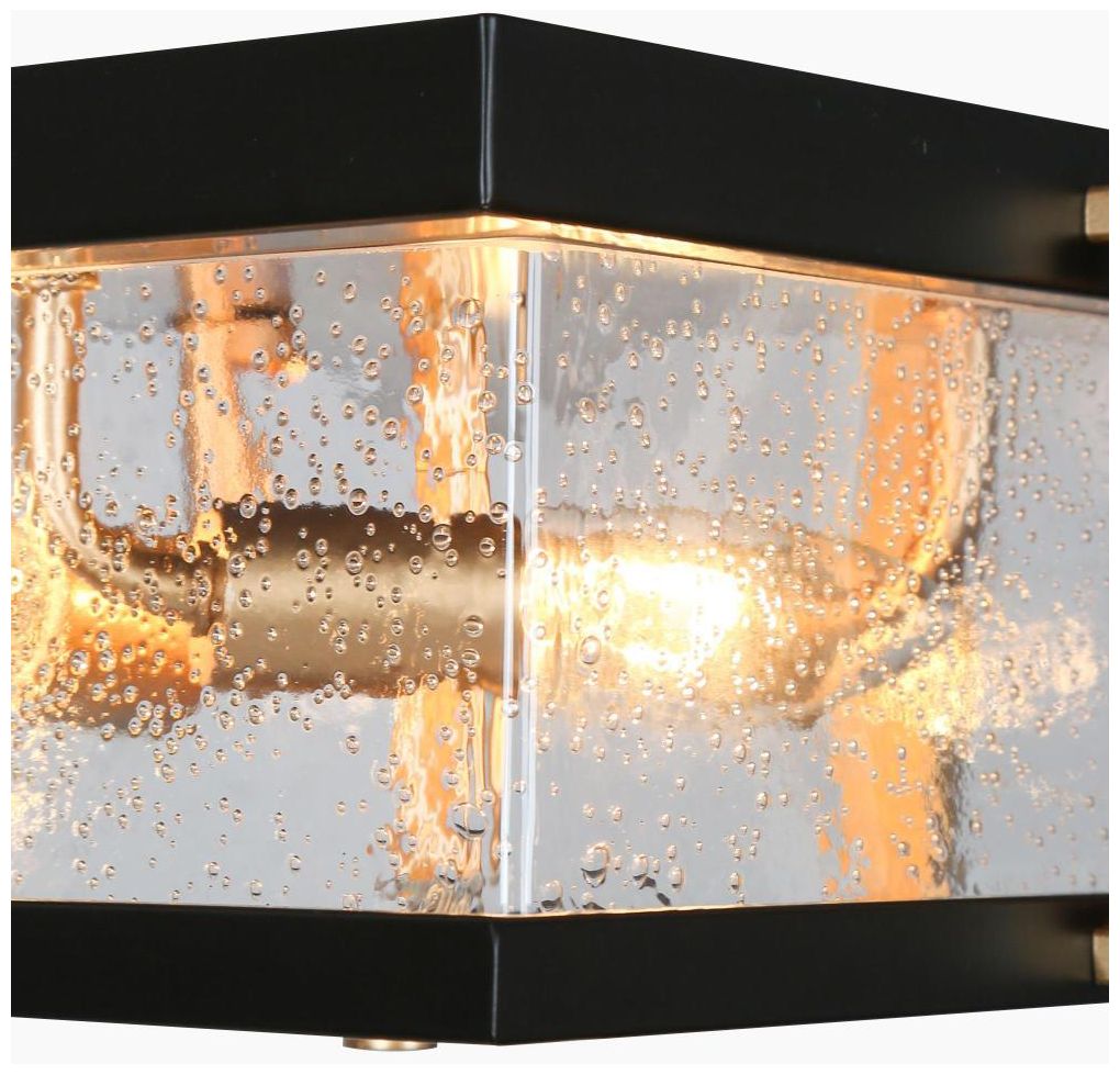 Image 2 Orpheunican 12"W Black and Gold 3-Light Square Ceiling Light more views