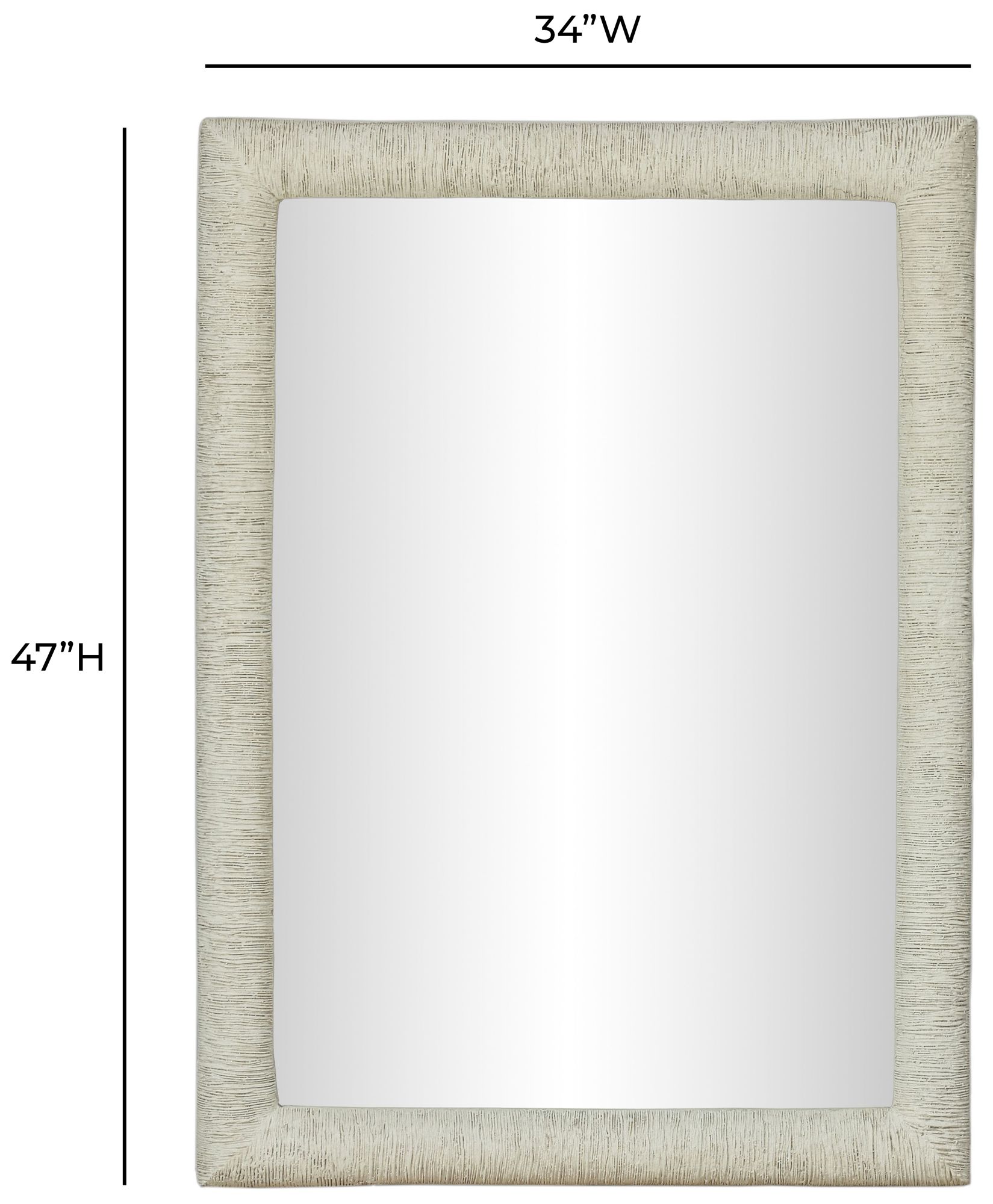Image 3 Orpheus Ribbed Faux Stone Fiberglass Rectangular Wall Mirror more views