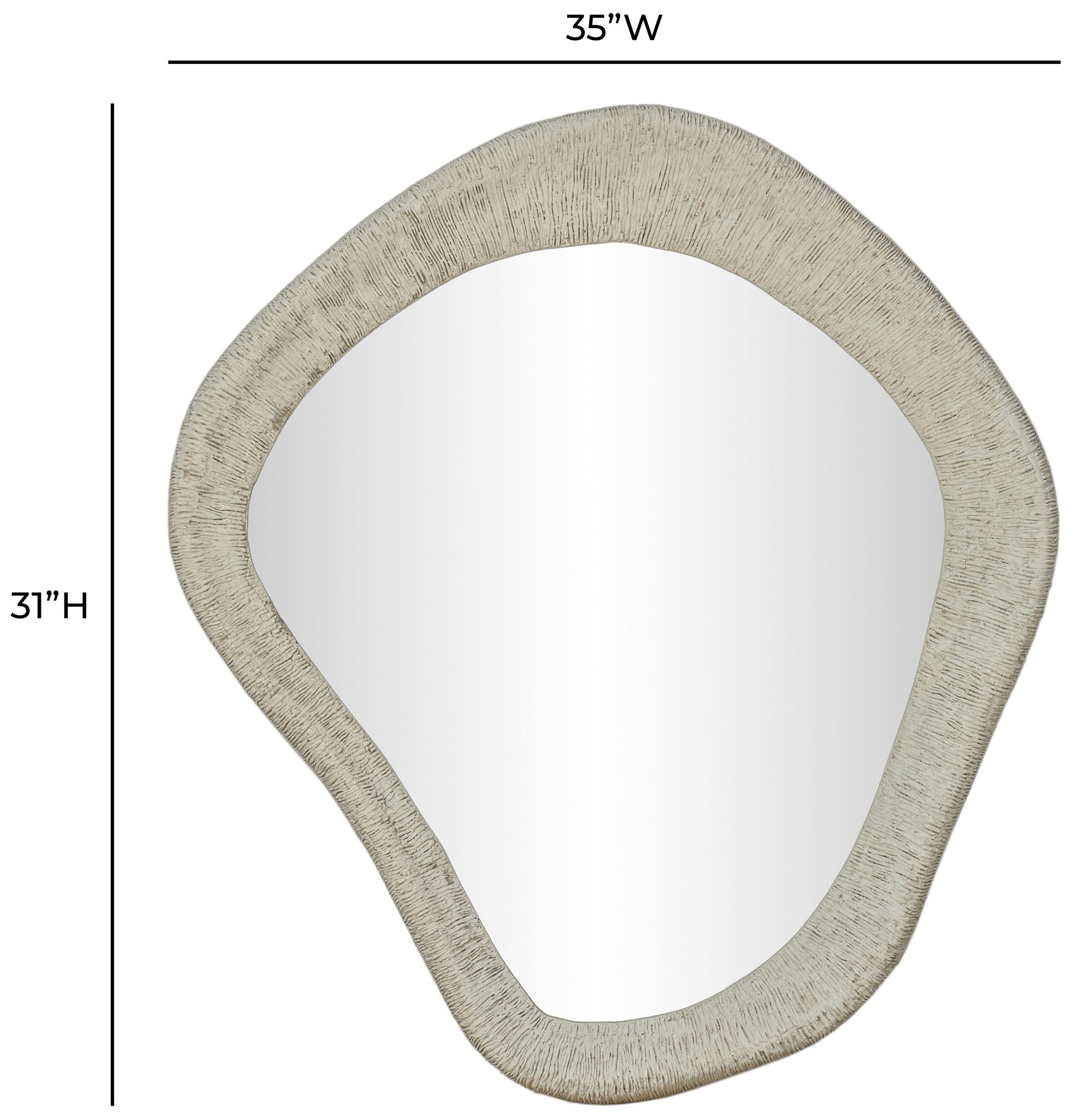 Image 3 Orpheus Ribbed Faux Stone Fiberglass Wall Mirror more views