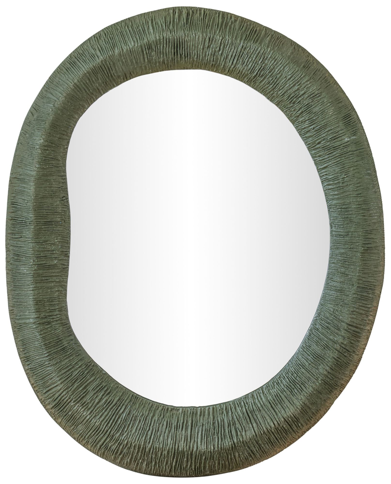 Image 4 Orpheus Ribbed Forest Green Fiberglass Thick Wall Mirror more views