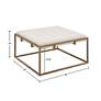 Orrell 35"W Ivory Tufted Fabric Square Ottoman/Coffee Table