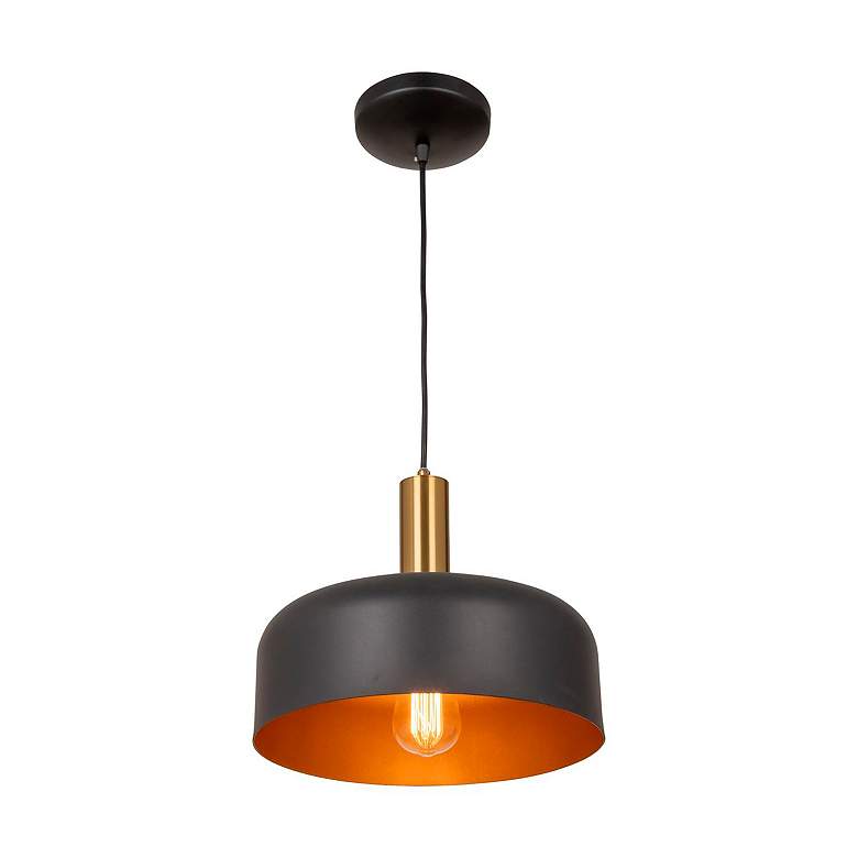Image 2 Orsa 11.5" Wide Black Pendant With Black Aluminum Shade more views