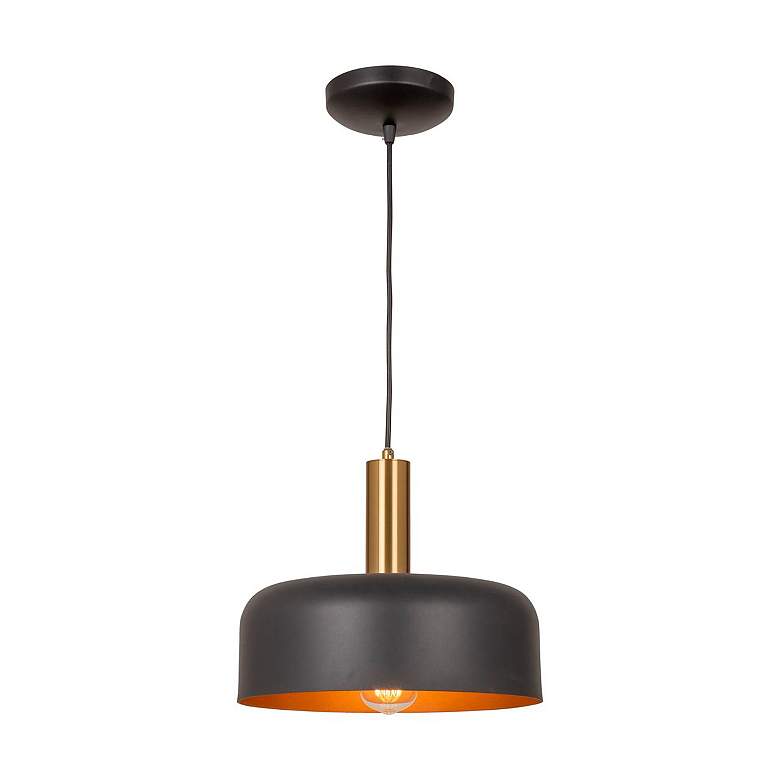 Image 3 Orsa 11.5" Wide Black Pendant With Black Aluminum Shade more views