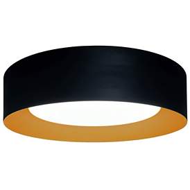 Image1 of Orsa 14" Wide Black Flush Mount With Black Aluminum Shade