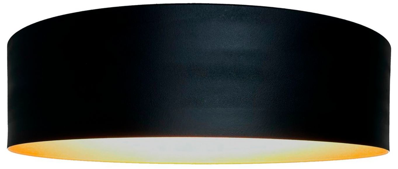 Image 2 Orsa 14" Wide Black Flush Mount With Black Aluminum Shade more views