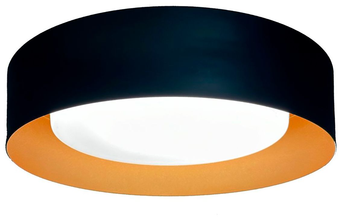 Image 3 Orsa 14" Wide Black Flush Mount With Black Aluminum Shade more views