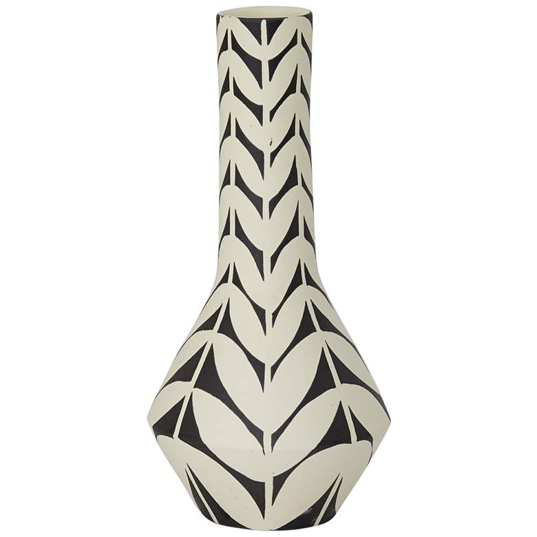 Image 1 Orsino 11 1/2" High White and Black Ceramic Decorative Vase