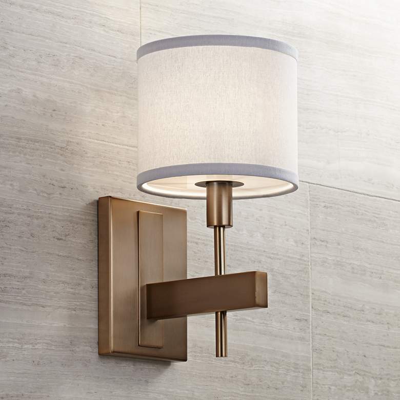 Image 1 Orson 13 1/2" High Burnished Brass Wall Sconce