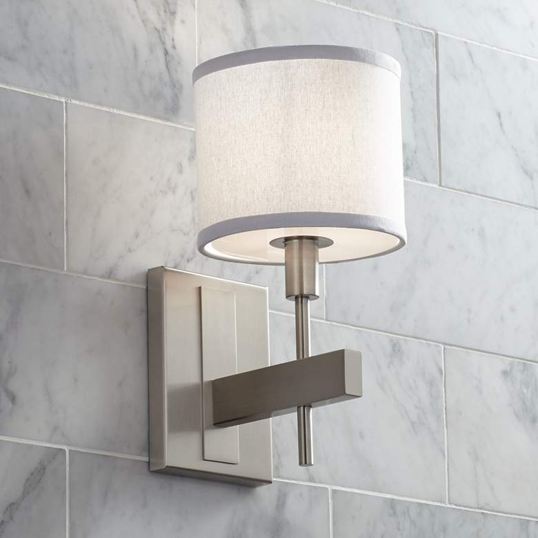 Image 1 Orson 13 1/2 inch High Satin Nickel Wall Sconce