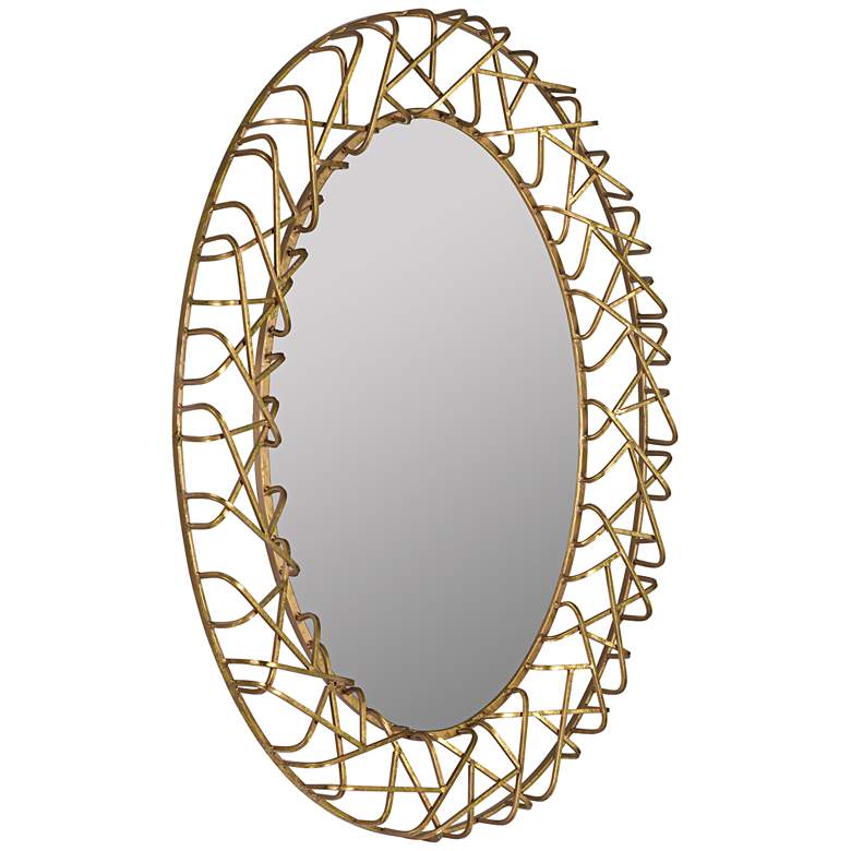 Image 1 Orson Gold Leaf 31 inch x 42 inch Decorative Oval Wall Mirror