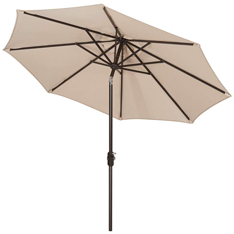 Image 1 Ortega Beige 9&#39; Aluminum Crank Umbrella