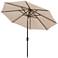 Ortega Beige 9' Aluminum Crank Umbrella