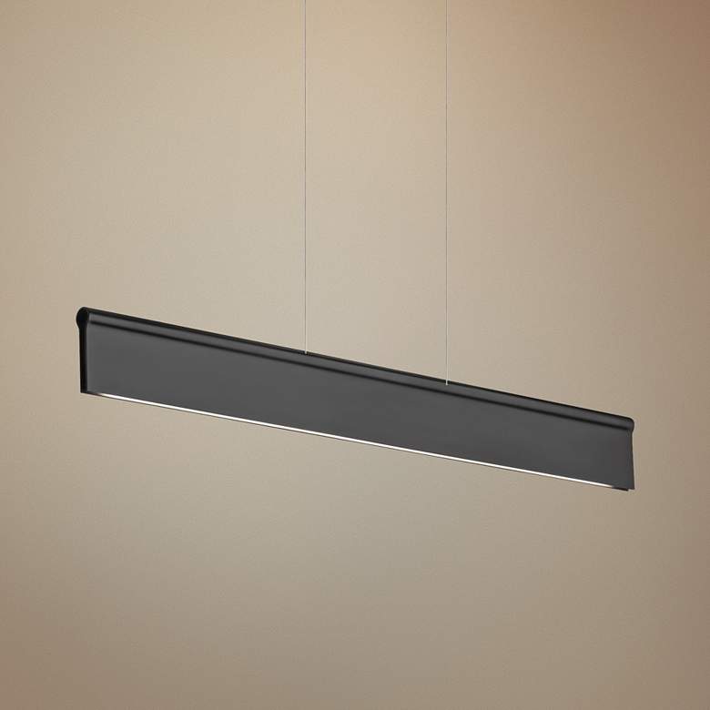 Image 1 Ortex Linear 50 inch Wide Black LED Kitchen Island Light Pendant