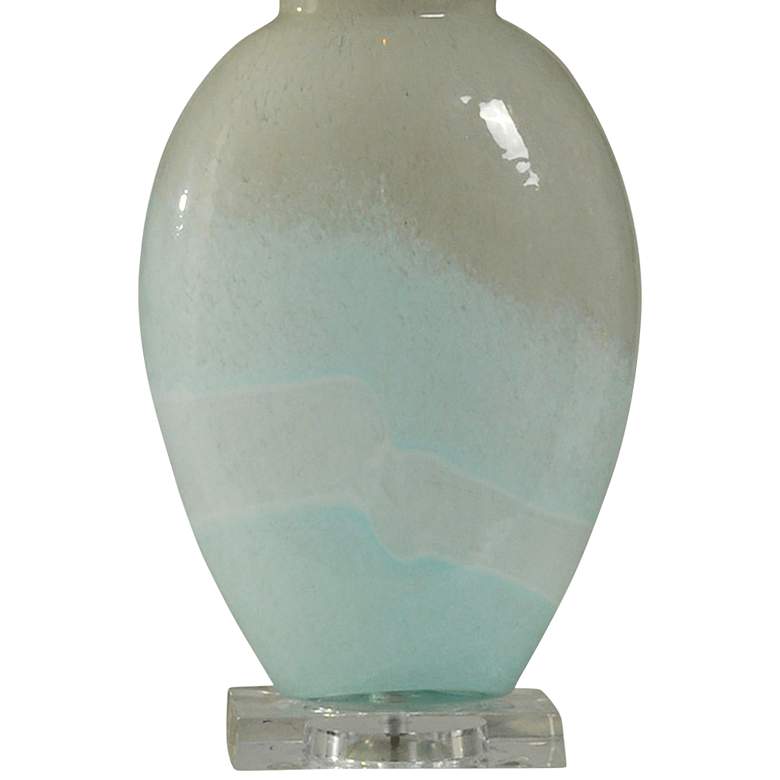 Image 3 Orton Frosted White and Blue Glass Vase Table Lamp more views