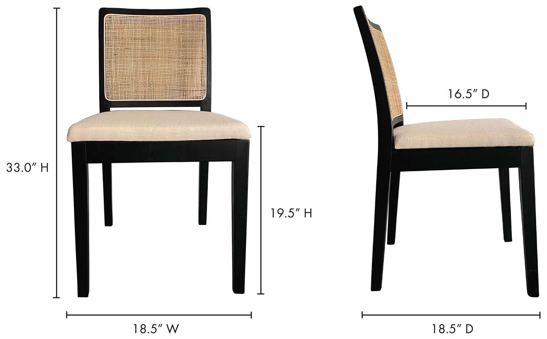 Orville Dining Chair Black - Set Of Two
