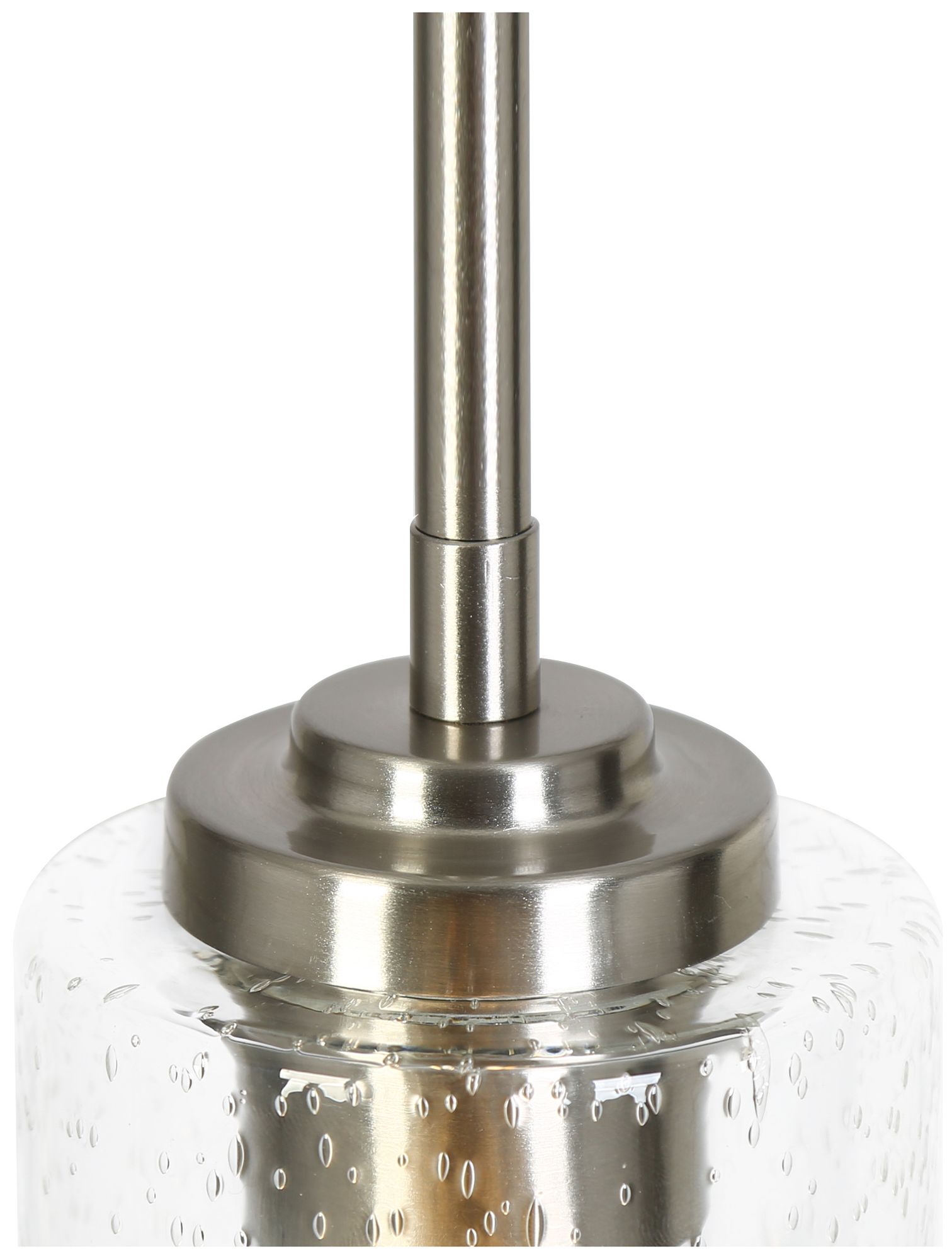 Thumbnail4 of Orvyn Modern Industrial 3.9" Wide Nickel 1-Light Glass Pendant Light more views