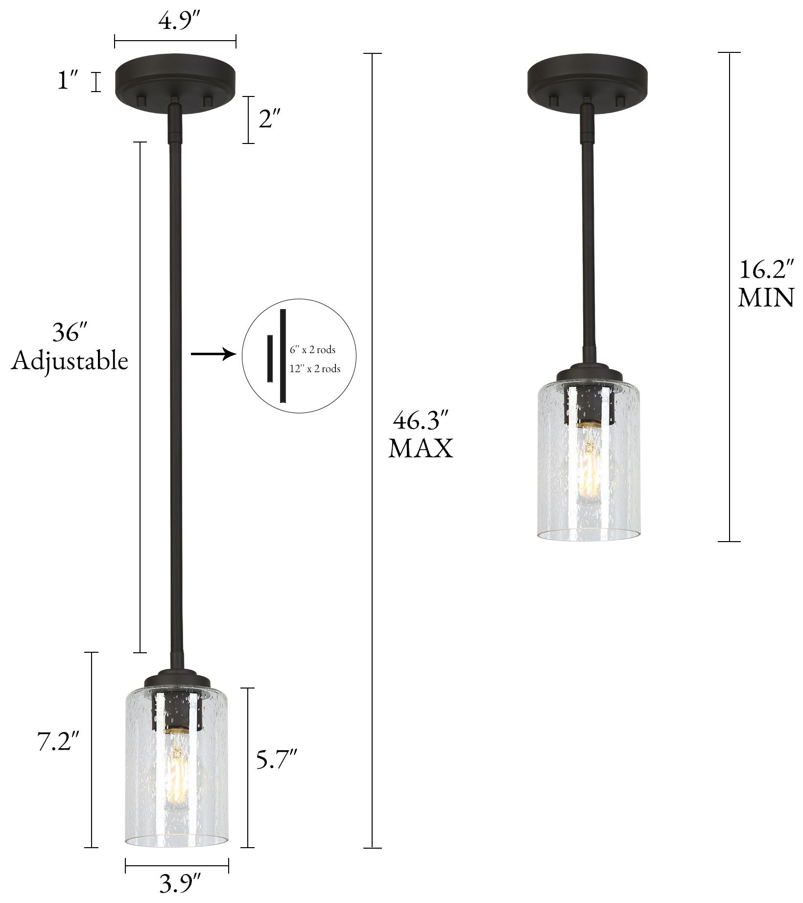 Image 2 Orvyn Modern Industrial 3.9" Wide ORB 1-Light Glass Pendant Light more views