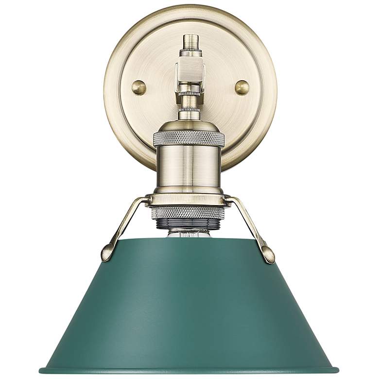 Image 1 Orwell 1-Light Bath Vanity in Aged Brass with Pine Green