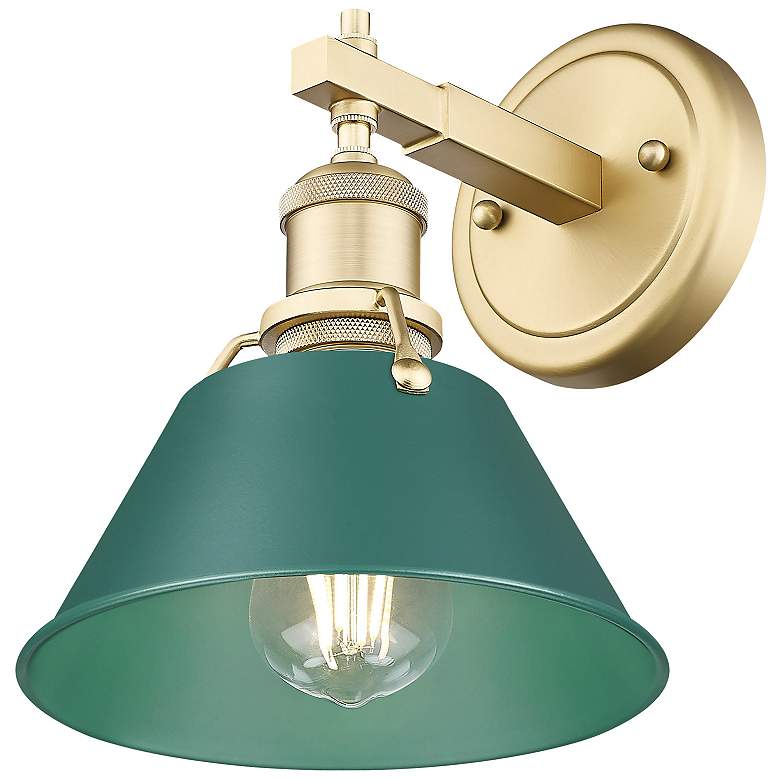 Image 2 Orwell 1-Light Bath Vanity in Brushed Champagne Bronze with Pine Green more views