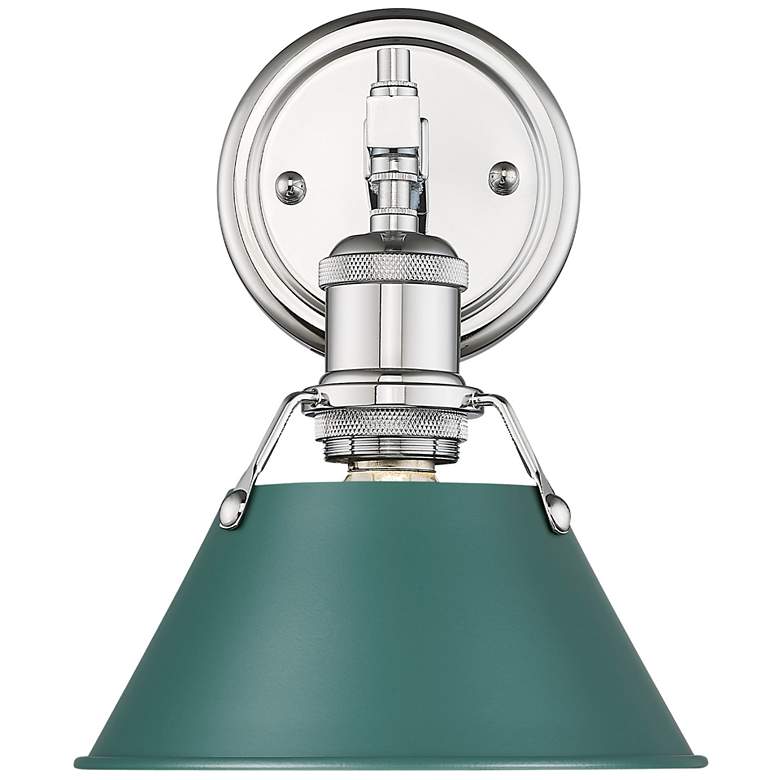Image 1 Orwell 1-Light Bath Vanity in Chrome with Pine Green