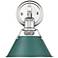 Orwell 1-Light Bath Vanity in Chrome with Pine Green