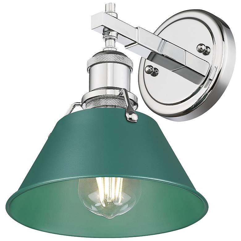 Image 2 Orwell 1-Light Bath Vanity in Chrome with Pine Green more views