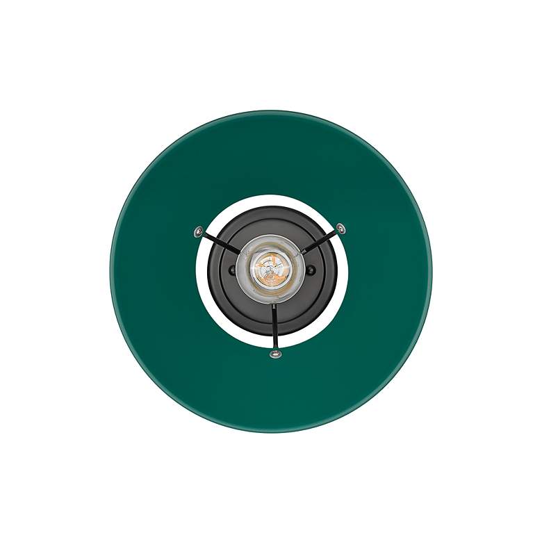 Image 2 Orwell 1-Light Flush Mount in Matte Black with Pine Green more views