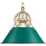 Thumbnail1 of Orwell 1-Light Wall Sconce in Aged Brass with Pine Green