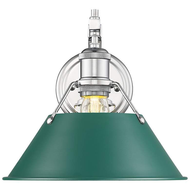 Image 1 Orwell 1-Light Wall Sconce in Chrome with Pine Green