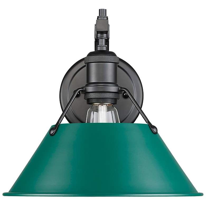 Image 1 Orwell 1-Light Wall Sconce in Matte Black with Pine Green