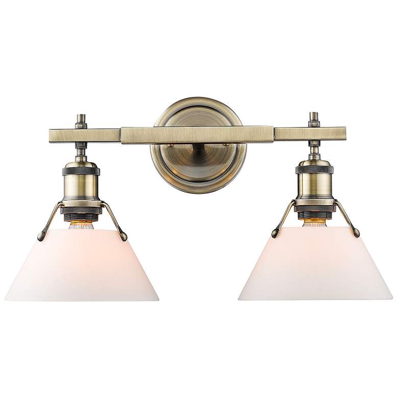Image 1 Orwell 10" High Aged Brass 2-Light Wall Sconce