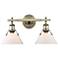 Orwell 10" High Aged Brass 2-Light Wall Sconce