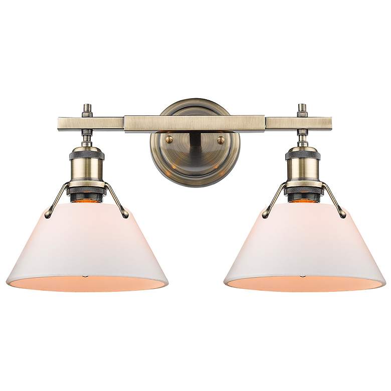Image 3 Orwell 10" High Aged Brass 2-Light Wall Sconce more views