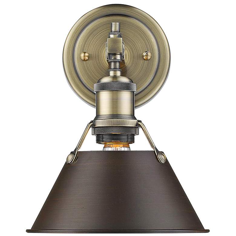 Image 1 Orwell 10" High Aged Brass and Bronze Wall Sconce