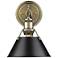 Orwell 10" High Aged Brass and Matte Black Wall Sconce