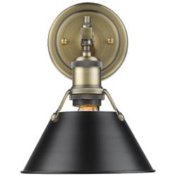 Orwell 10" High Aged Brass and Matte Black Wall Sconce