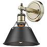 2_Orwell 10" High Aged Brass and Matte Black Wall Sconce more views