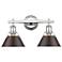 Orwell 10" High Chrome 2-Light Wall Sconce w/ Rubbed Bronze