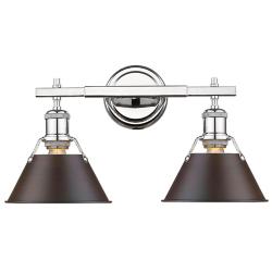 Orwell 10" High Chrome 2-Light Wall Sconce w/ Rubbed Bronze