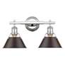2_Orwell 10" High Chrome 2-Light Wall Sconce w/ Rubbed Bronze more views