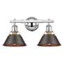 3_Orwell 10" High Chrome 2-Light Wall Sconce w/ Rubbed Bronze more views
