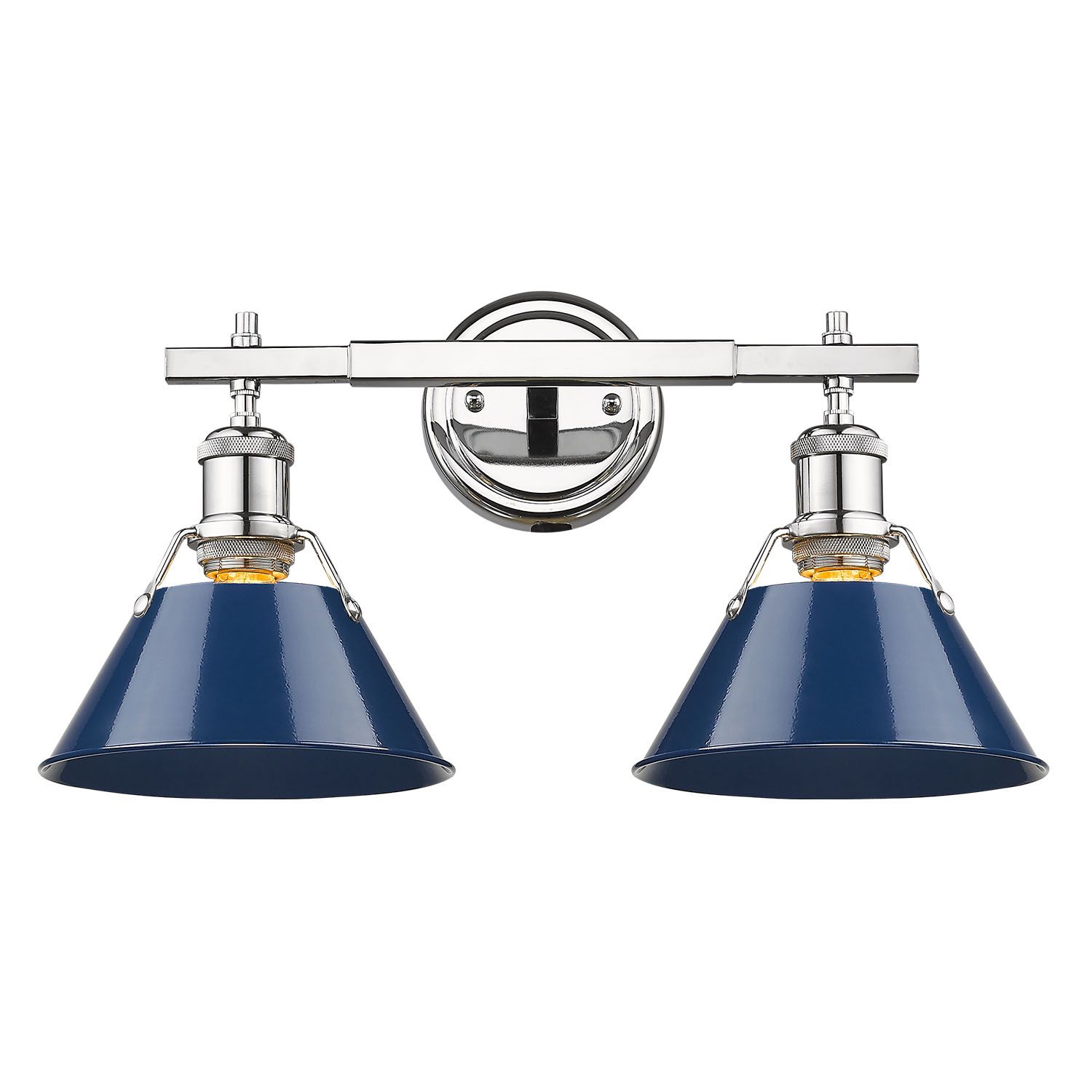 Orwell 10" High Chrome Navy Blue 2Light Wall Sconce 069C2 Lamps Plus