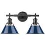 1_Orwell 10" High Matte Black 2-Light Sconce with Matte Navy