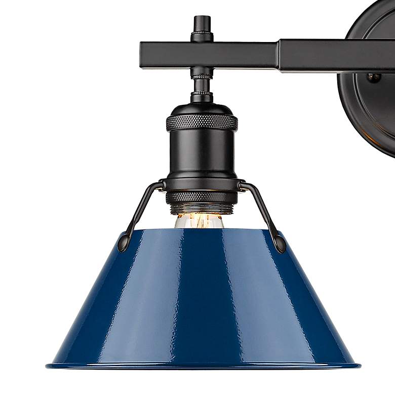 Image 2 Orwell 10" High Matte Black 2-Light Sconce with Matte Navy more views