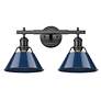 2_Orwell 10" High Matte Black 2-Light Sconce with Matte Navy more views
